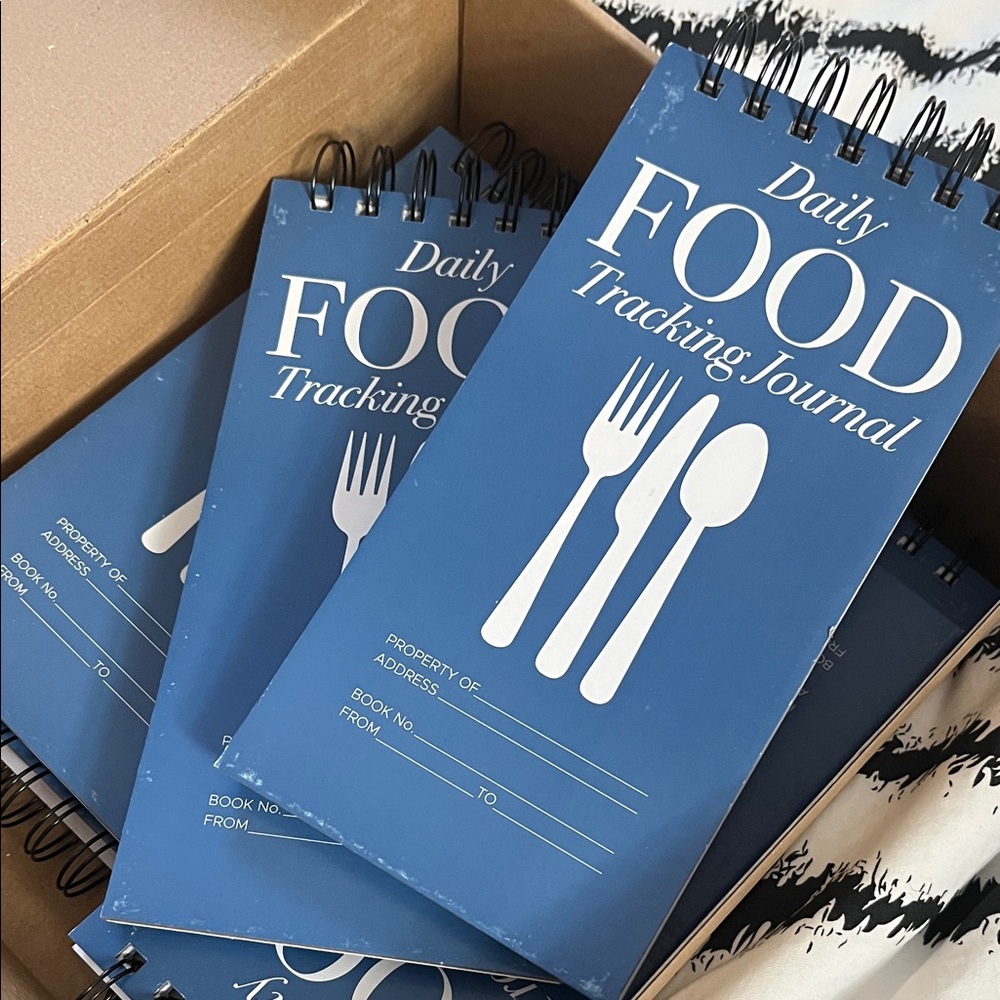 Daily Food Tracking Journal - Blue Spiral Notebook lot 7 NIB